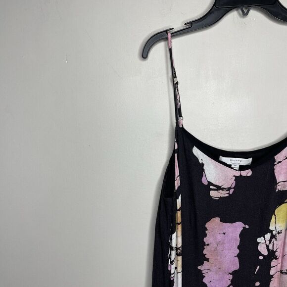 BUSAYO Collective Slip Dress Women Medium Black Purple Tie Dye Midi - Picture 5 of 16